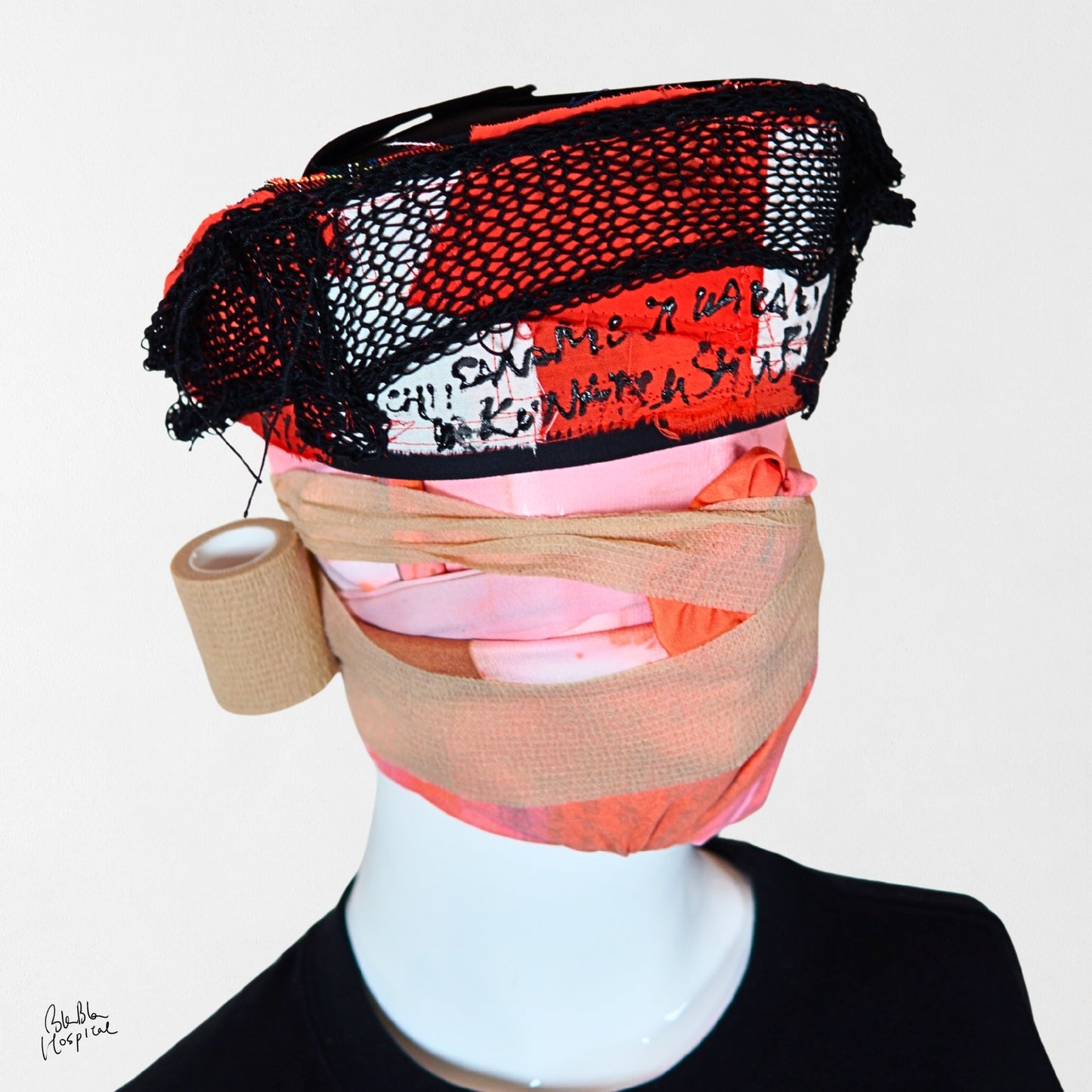 Heart No.008 | Knit Patch – Black Nurse Cap