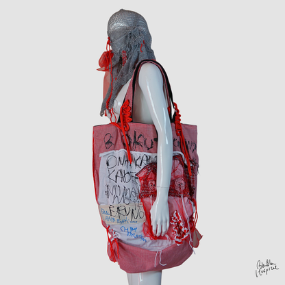 Carry the whole Blabla world 00.1 | 赤白ギンガム　Artトートバッグ