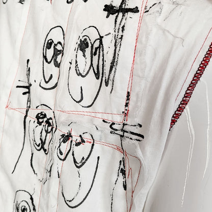 White Ward – No.01 | Asymmetrical Draped Double Gauze Sleeveless Top