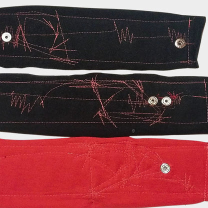 Blue Writings & Knit Patch -  Blabla Patient Wristband