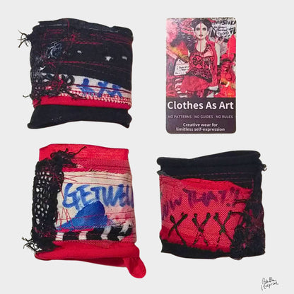 Blue Writings & Knit Patch -  Blabla Patient Wristband