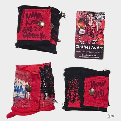 Blue Writings & Knit Patch -  Blabla Patient Wristband