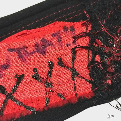 Blue Writings & Knit Patch -  Blabla Patient Wristband