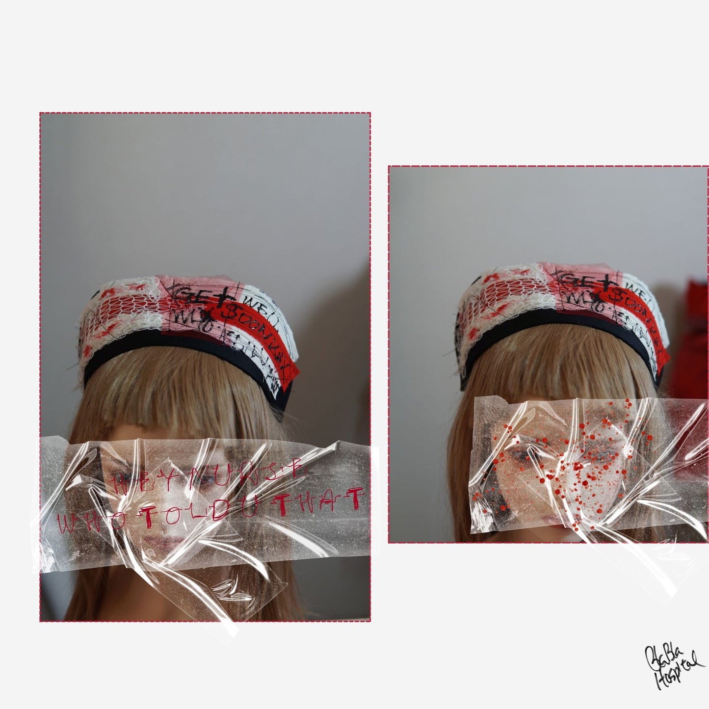 White Hospital OMIMAI Design – Black Nurse Cap