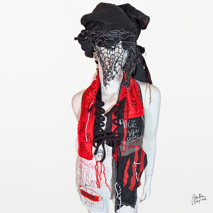 Hand-Drawn Face Scarf