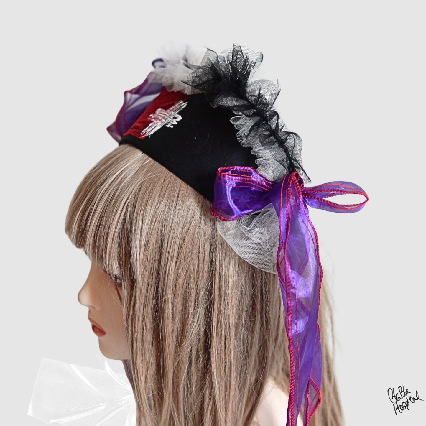 Purple – Black Nurse Cap