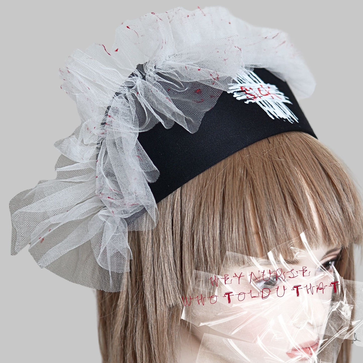White Frils – Black Nurse Cap