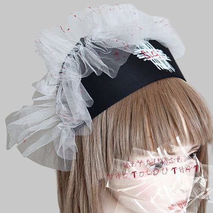 White Frils – Black Nurse Cap
