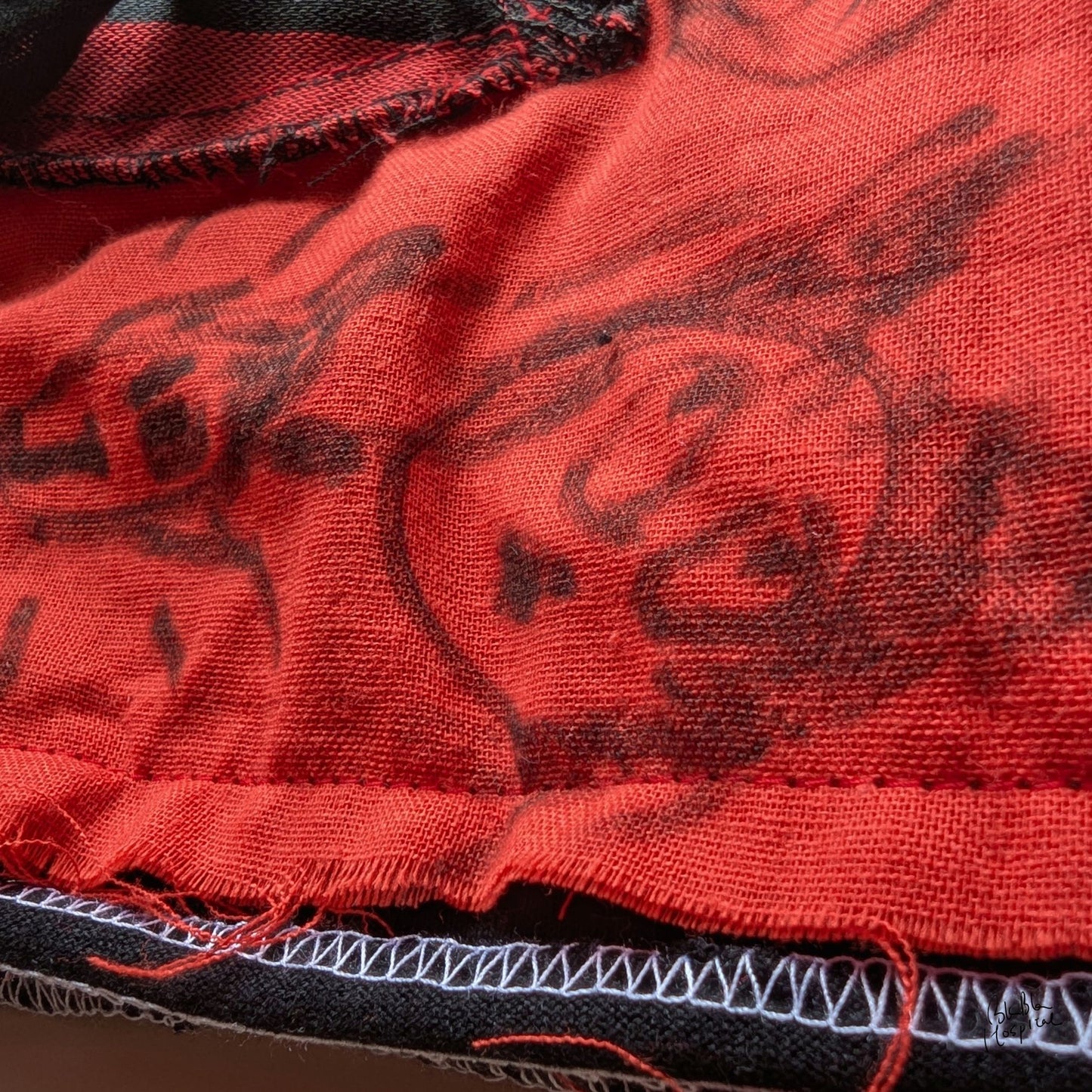 Hand-Drawn Face Scarf