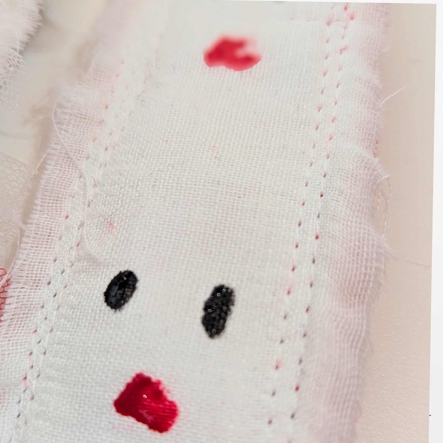 Ghost Face White Tie with Japanese Print