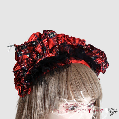 Red Tartan Intuitive Frill　– Red Nurse Cap