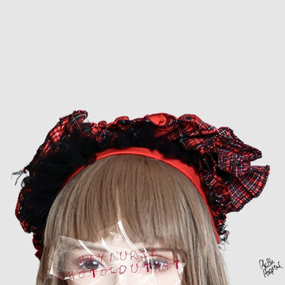 Red Tartan Intuitive Frill　– Red Nurse Cap