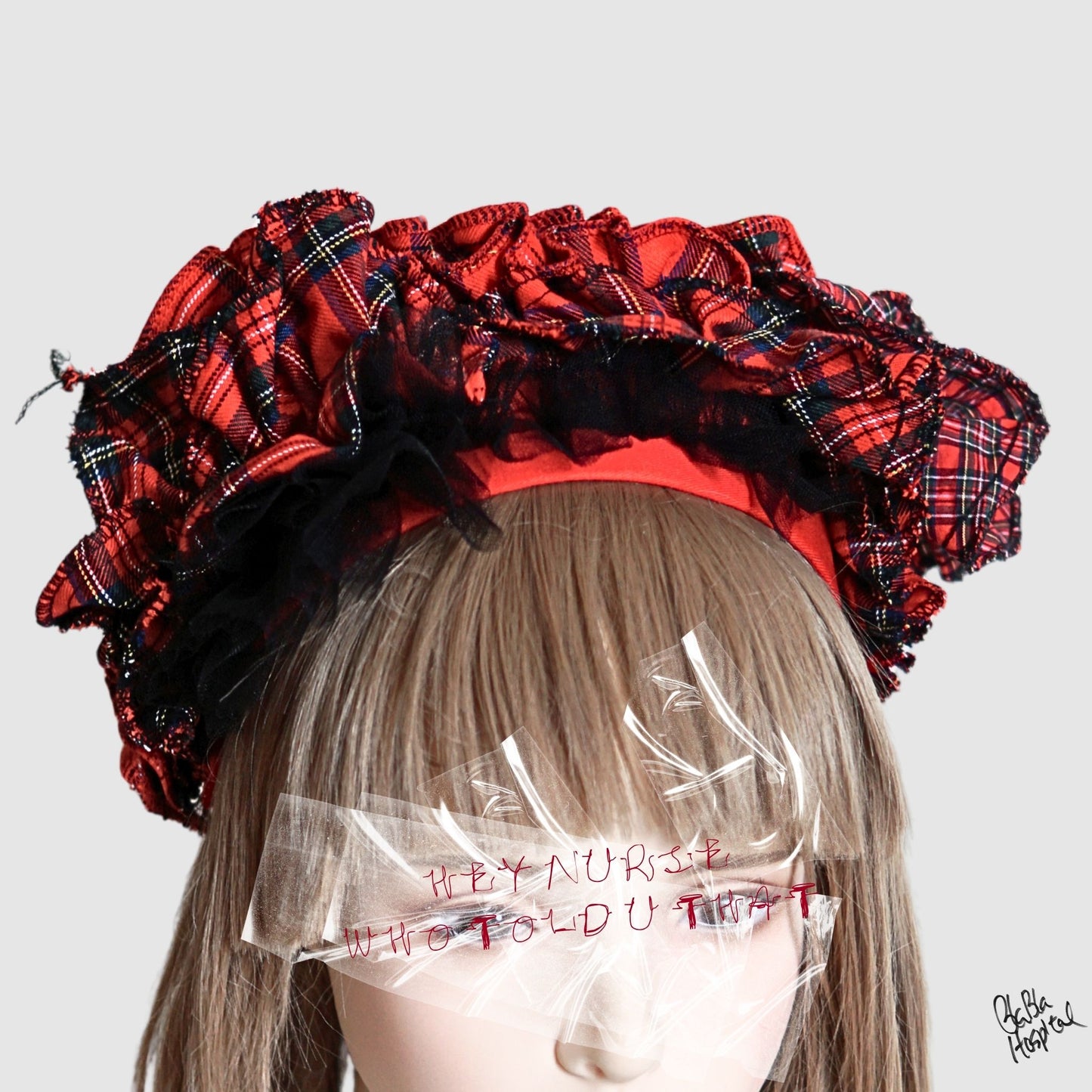 Red Tartan Intuitive Frill　– Red Nurse Cap