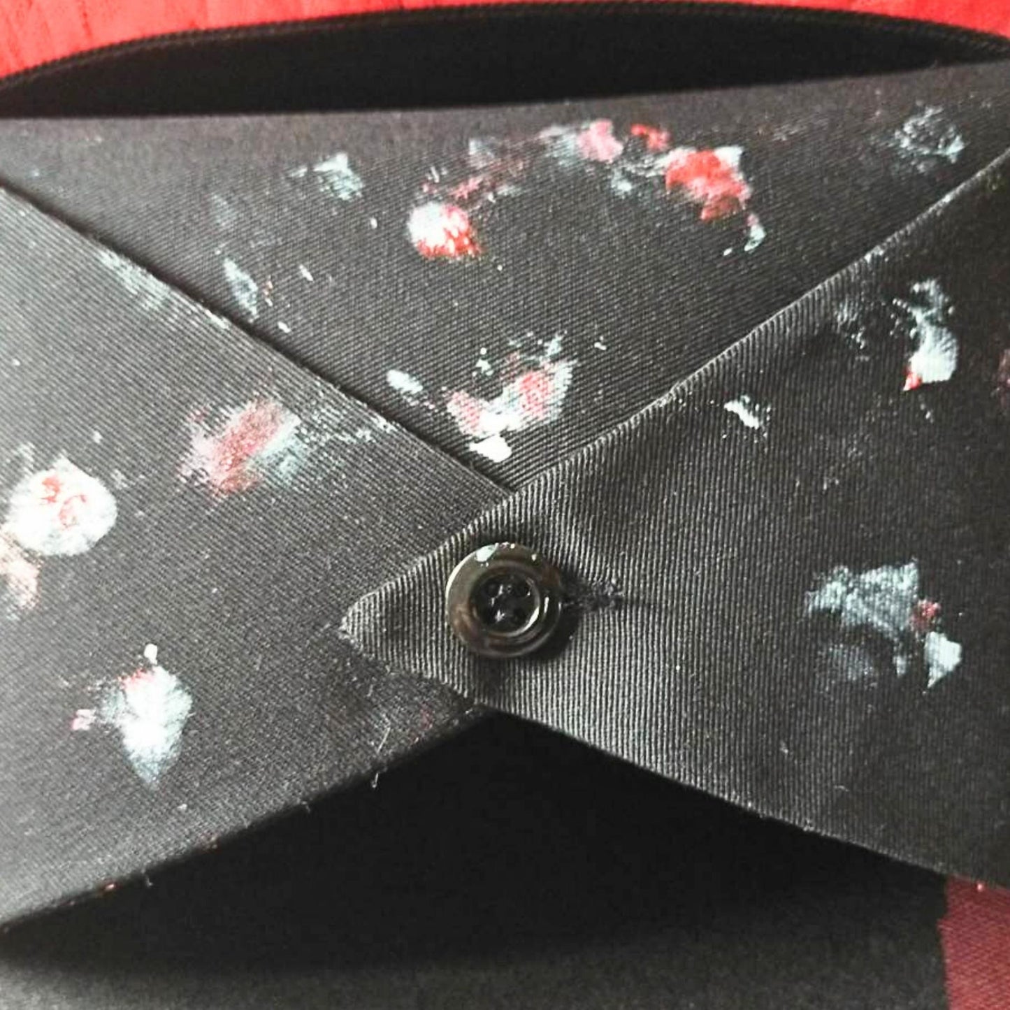 Red tulle frill – Black Nurse Cap