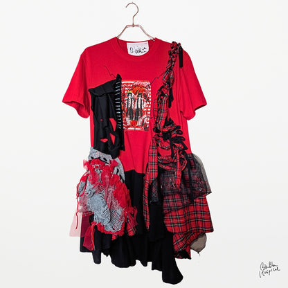 Tshirt-Dress - Red Black