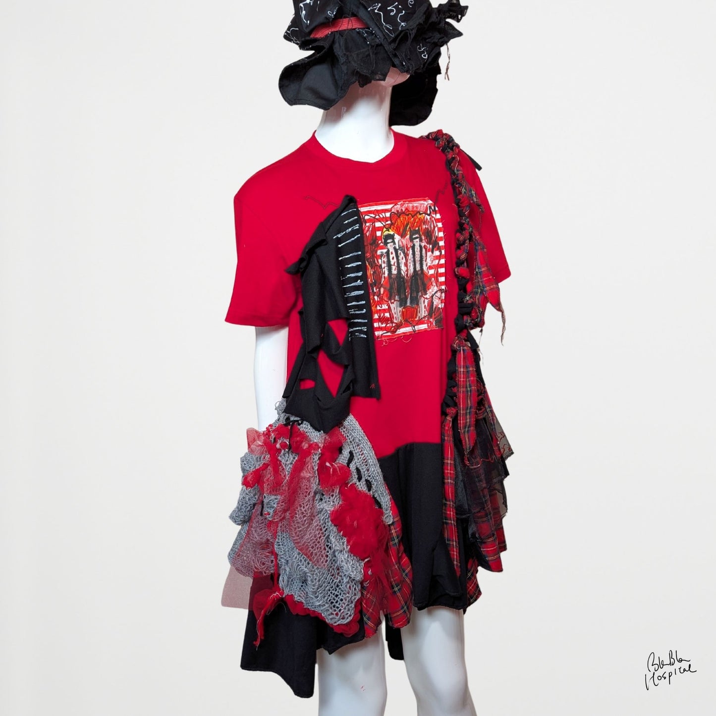 Tshirt-Dress - Red Black