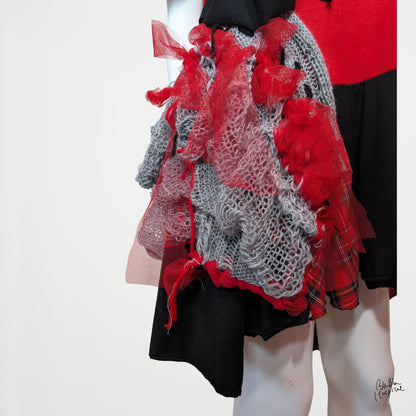 Tshirt-Dress - Red Black