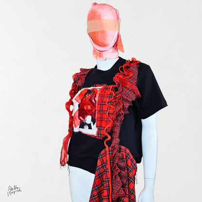 Heart No.002 | Instinctive Draping – Black T-shirt