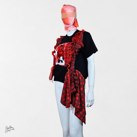 Heart No.002 | Instinctive Draping – Black T-shirt