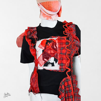 Heart No.002 | Instinctive Draping – Black T-shirt