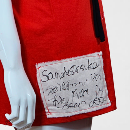 Heart No.003 | Message in White – Oversized Red T-shirt