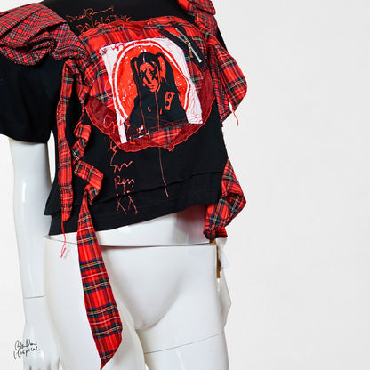 Heart No.001 | Memory in Red and Black – Black T-shirt