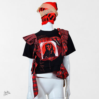 Heart No.001 | Memory in Red and Black – Black T-shirt