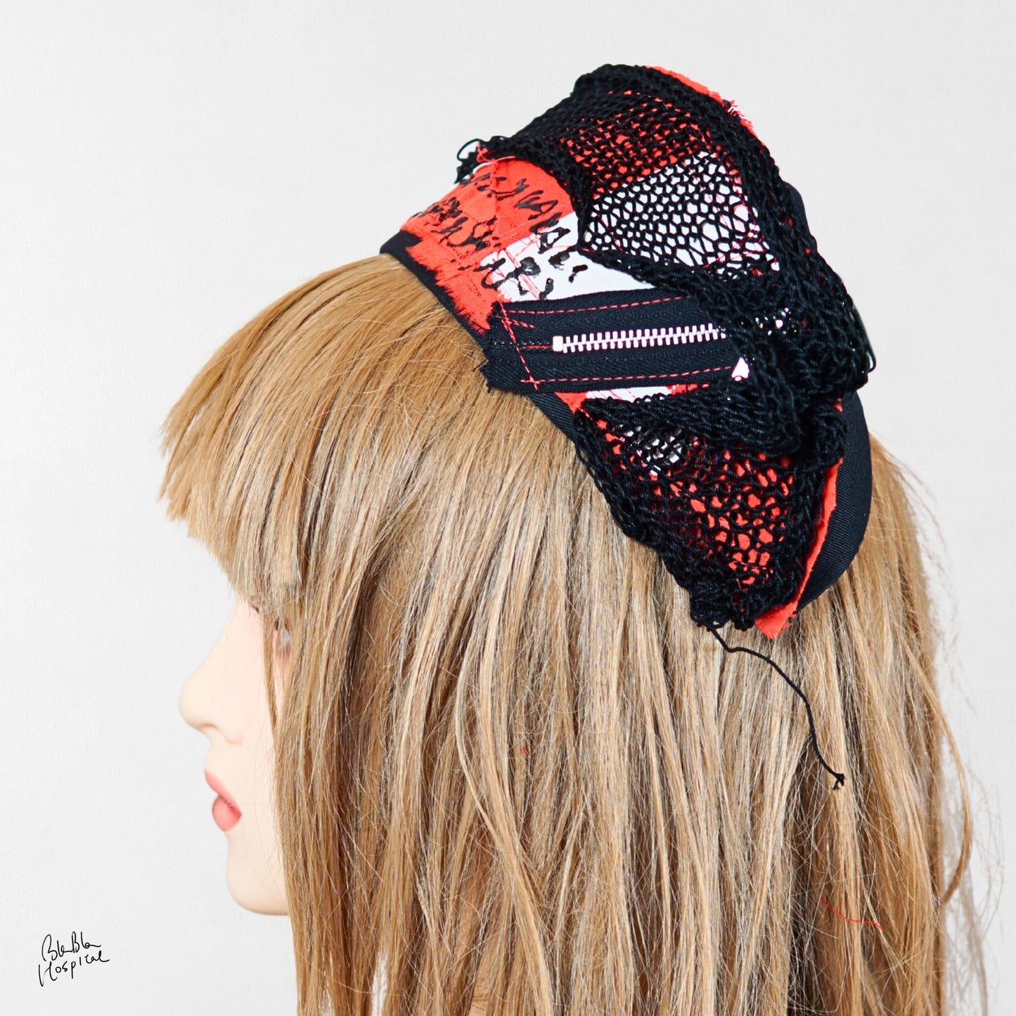 Heart No.008 | Knit Patch – Black Nurse Cap