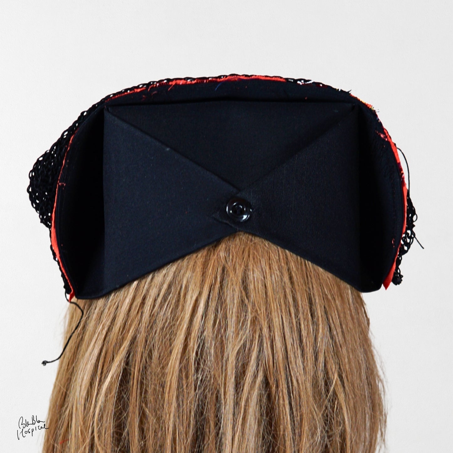 Heart No.008 | Knit Patch – Black Nurse Cap